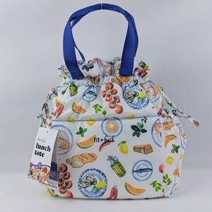 Fit + Fresh Cromwell Cinch Lunch Tote Bag Insulated Hot Cold Alfresco Multi NWT